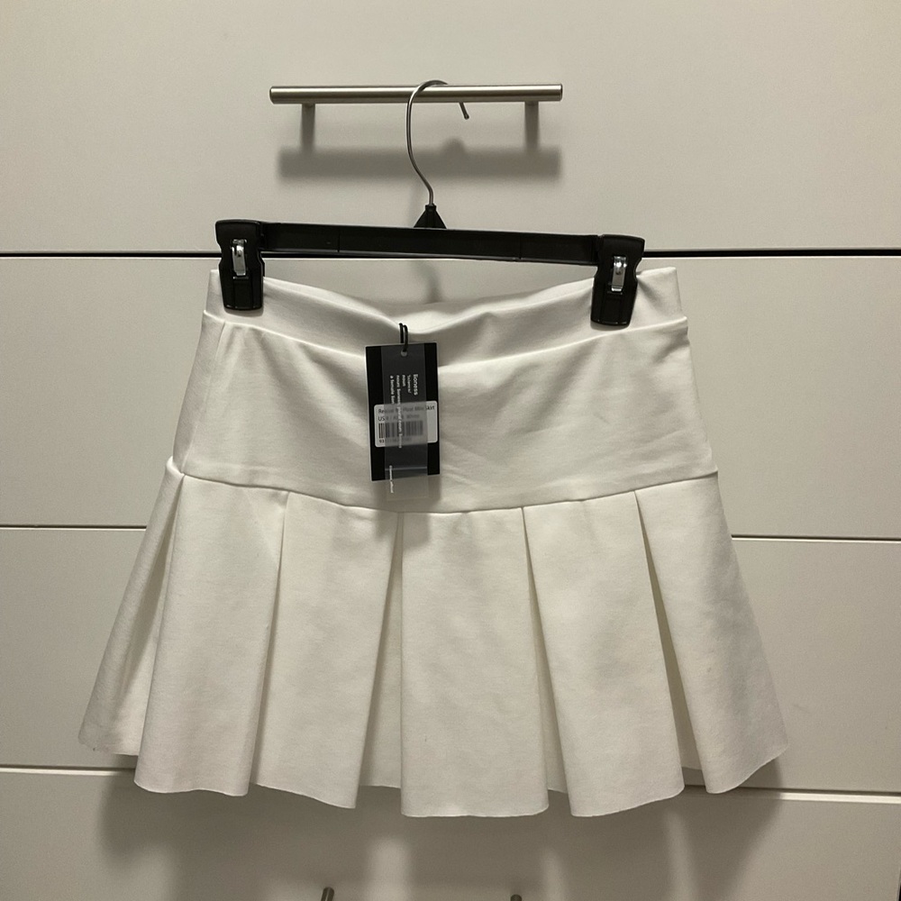 White Pleated Mini Skirt